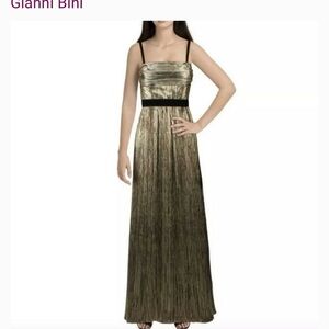 Gianni Bini Metallic Gold Maxi Dress